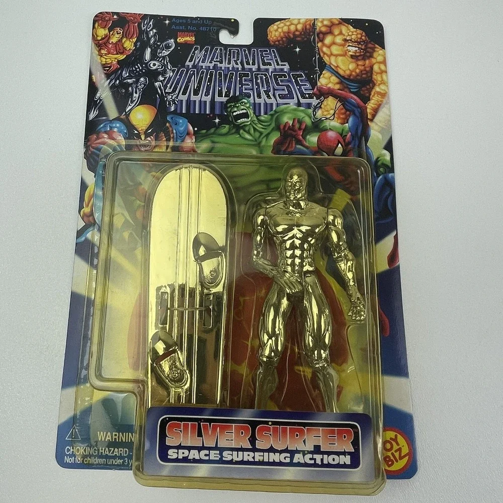 Marvel Universe Silver Surfer Space Surfing Action Figurine Toy Biz 1996 Sealed